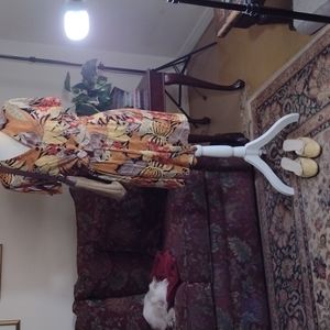 Vintage blouse and wide leg shorts set, SZ M, multicolored.